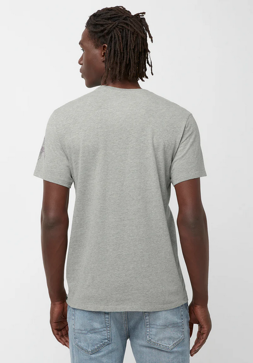 Buffalo David Bitton Mens Short Sleeve T Shirt Til Heather Grey Large