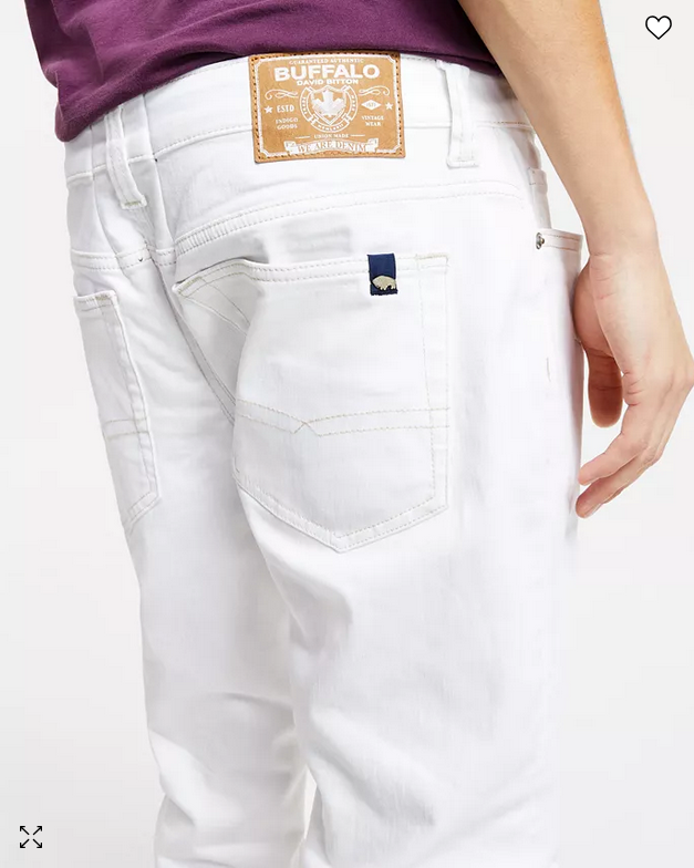 Buffalo David Bitton Mens Straight Six Authentic Jeans Pure White 32x  32