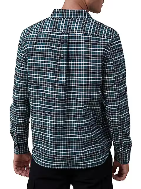 Cotton On Mens Brooklyn Long Sleeve Button Down Shirt Green Check Medium