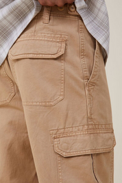 COTTON ON Mens Tactical Cargo Pants Vintage Mustard Twill 30