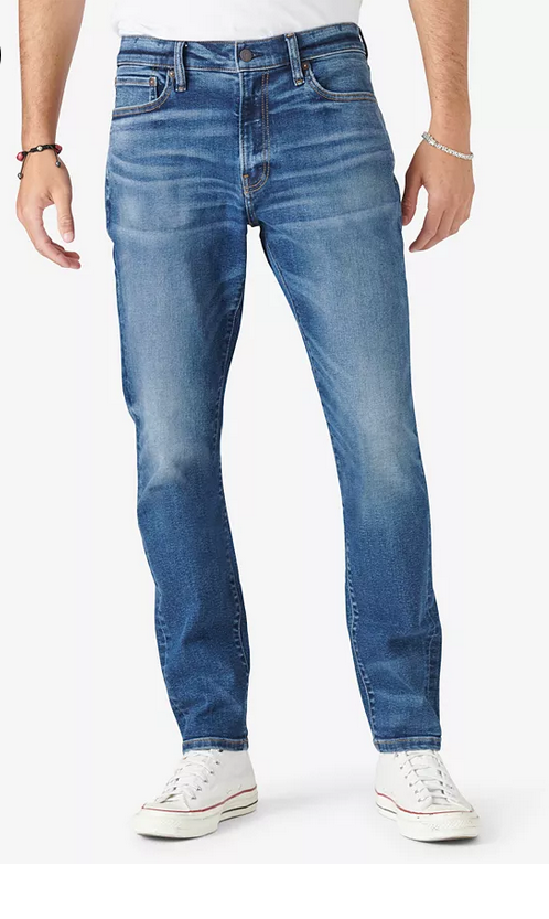 Lucky Brand Mens 411 Athletic Taper Stretch Jeans Kerrwood Blue 36 x 32