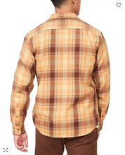 Marmot Mens Fairfax Classic Fit Plaid Button Down Shirt Tangelo XL