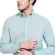 Nautica Mens Oxford Button Down Shirt Coastal Pine Green Small