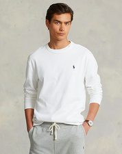 Polo Ralph Lauren Mens Classic Fit Logo Long Sleeve Jersey T Shirt White Small