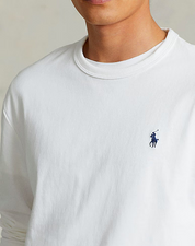 Polo Ralph Lauren Mens Classic Fit Logo Long Sleeve Jersey T Shirt White Small