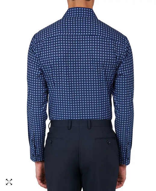 ConStruct Mens Slim Fit Performance Button Down Shirt Blue XL