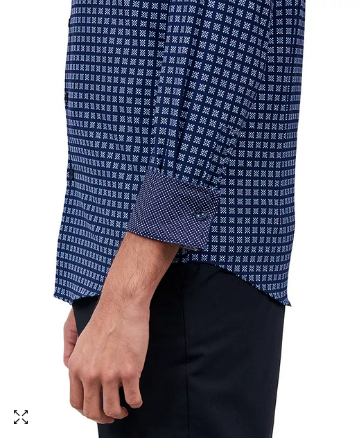 ConStruct Mens Slim Fit Performance Button Down Shirt Blue XL