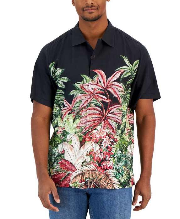 Tommy Bahama Midnight Haven Button Down Shirt Black Large