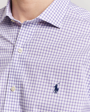 Polo Ralph Lauren Mens Custom Fit Checked Poplin Button Down Shirt Purple 2XL