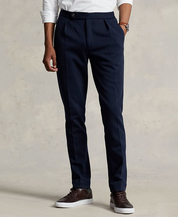 Polo Ralph Lauren Men's Pleated Double Knit Suit Dress Pants Navy Blue 33 x 30
