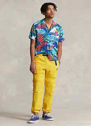 Polo Ralph Lauren Mens Classic Fit Print Camp Shirt Hawaiian Blue Small