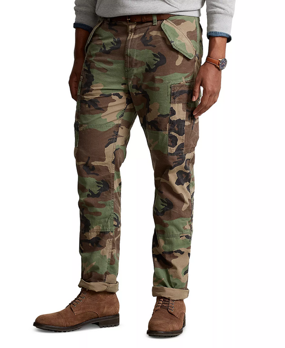 Polo Ralph Lauren Mens Big Tall Cargo Jogger Pants Camo Green Combo 44 X 32