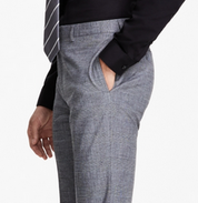 Calvin Klein Men's Slim Fit Glen Plaid Dress Suit Pants Black White 42 x 30
