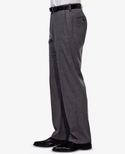 Haggar Mens Classic fit Dress Pants 36 / 32 Charcoal Grey Solid Stretch