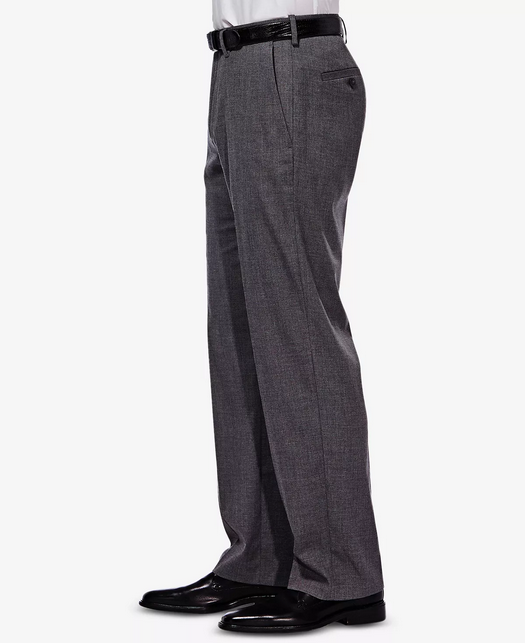 Haggar Mens Classic fit Dress Pants 36 / 32 Charcoal Grey Solid Stretch