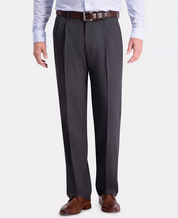 Haggar Mens Cool 18 PRO Classic Fit Dress Pants Dark Heather Grey 44 x 29