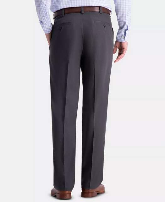 Haggar Mens Cool 18 PRO Classic Fit Dress Pants Dark Heather Grey 44 x 29