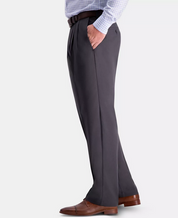 Haggar Mens Cool 18 PRO Classic Fit Dress Pants Dark Heather Grey 44 x 29