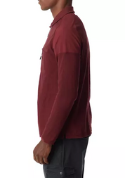 BASS OUTDOOR Men's Long Sleeve Pique Polo Shirt Tawny Port Red Small