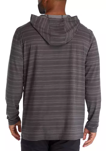 Pga Tour Men's Textured Stripe Golf Hoodie Sweatshirt Asphalt Grey Medium