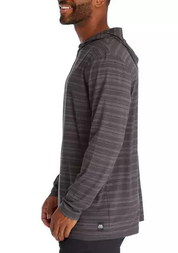 Pga Tour Men's Textured Stripe Golf Hoodie Sweatshirt Asphalt Grey Medium
