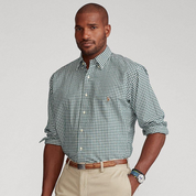 Polo Ralph Lauren Mens Big Tall Plaid Stretch Button Down Shirt Pine Green 3XB