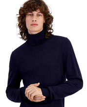 Paisley & Gray Mens Fine Gauge Turtleneck Sweater Dark Navy Large