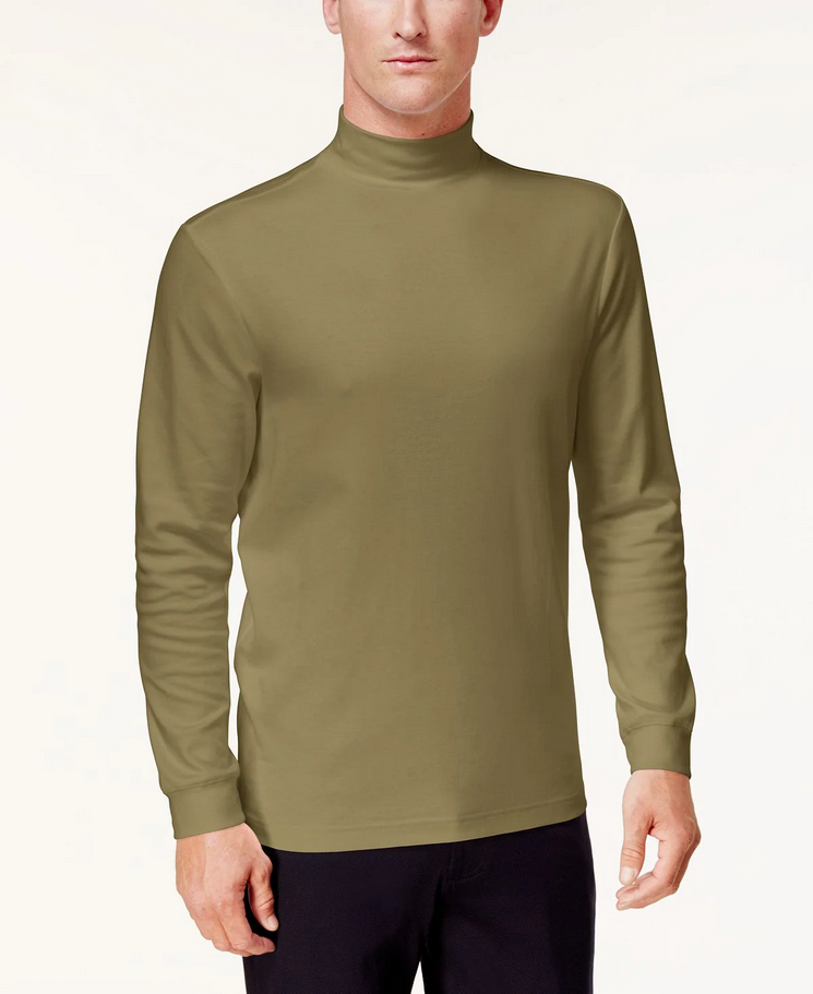 Club Room Men's Solid Mock Neck Shirt New Olive 3XL