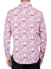 Society of Threads Men's Regular Fit Non Iron Button Up Shirt Pink Small