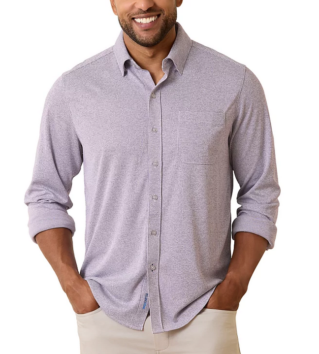 Tommy Bahama Mens San Lucio Island Zone Button Down Shirt Deep Grape XL