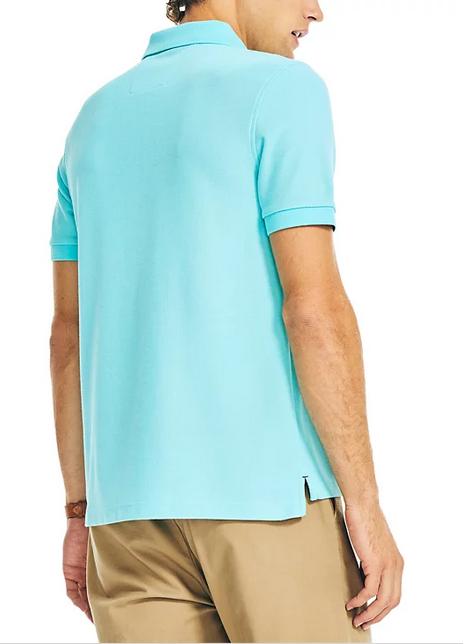 Nautica Men Classic fit Short Sleeve Polo Shirt Small Blue Solid