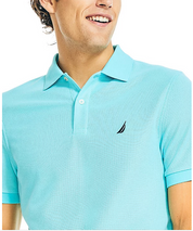 Nautica Men's Classic Fit Deck Short Sleeve Polo Shirt Angel Blue Small