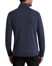 KARL LAGERFELD PARIS Mens Slim Fit Quarter Zip Knit Pullover Sweatshirt Navy 2XL