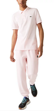 Lacoste Men's Slim Fit Short Sleeve Ribbed Polo Shirt Flamingo Pink 2XL