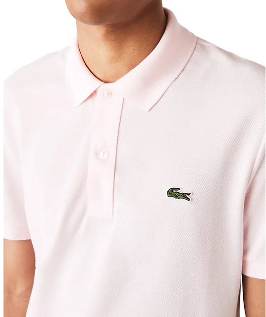 Lacoste Men's Slim Fit Short Sleeve Ribbed Polo Shirt Flamingo Pink 2XL
