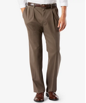 Dockers Easy Stretch Mens Khaki Dress Pants Dark Pebble Brown 34 x 30
