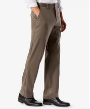 Dockers Easy Stretch Mens Khaki Dress Pants Dark Pebble Brown 34 x 30