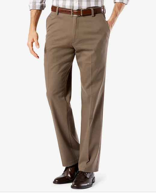 Dockers Mens Easy Stretch Straight Fit Dress Pants Dark Pebble Brown 33 x 30