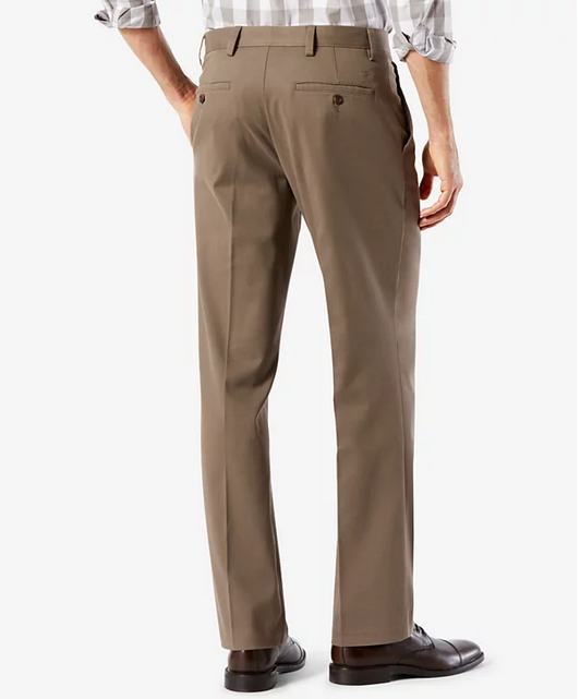 Dockers Mens Easy Stretch Straight Fit Dress Pants Dark Pebble Brown 33 x 30
