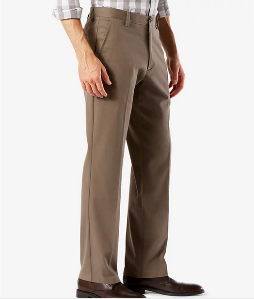Dockers Mens Easy Stretch Straight Fit Dress Pants Dark Pebble Brown 33 x 30