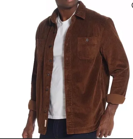 Weatherproof Mens Vintage Inspired Shirt Jacket Coat Brown Caramel Medium