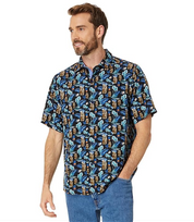 Tommy Bahama Mens Tiki Tropics Graphic Button Down Shirt Black XL