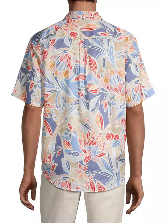 Tommy Bahama Mens Tortola Paloma Floral Button Down Shirt Dockside Blue XL