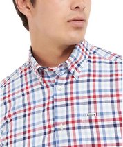 Barbour Mens Kinson Tailored Plaid Short Sleeve Button Down Shirt Red 2XL