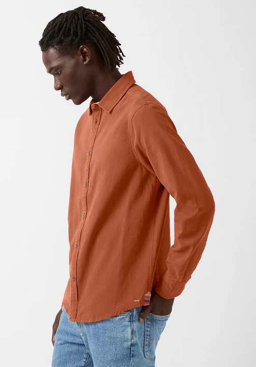 Buffalo David Bitton Mens Button Down Shirt Sia Baked Clay XL