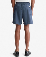 Calvin Klein Mens Poplin Elastic Waist Shorts Blue Medium