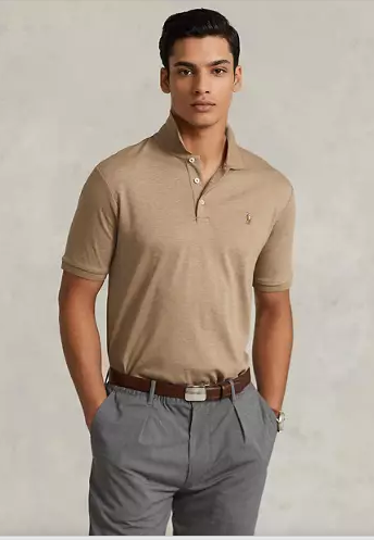 Polo Ralph Lauren Men Classic fit Short Sleeve Polo Shirt XXL Brown Solid