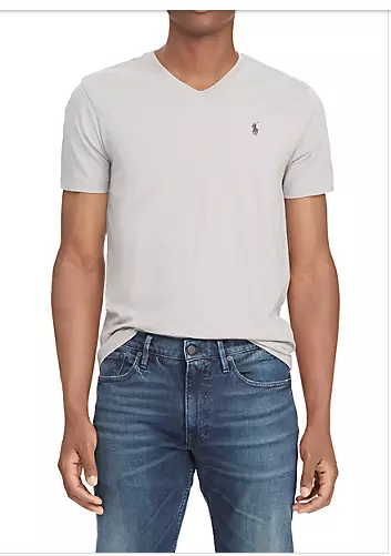 Polo Ralph Lauren Men's Jersey V Neck Short Sleeve T Shirt Purple Large