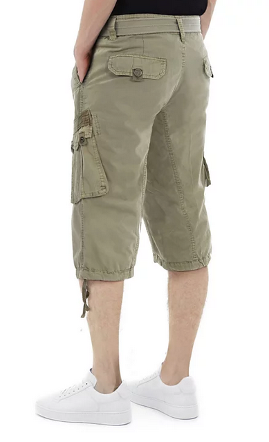 X-Ray Men's Belted 18" Capri Cargo Shorts Leaf Green 30