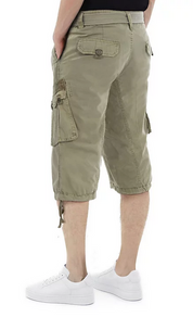 X Ray Mens Belted Capri 18 Cargo Shorts Leaf Green 32